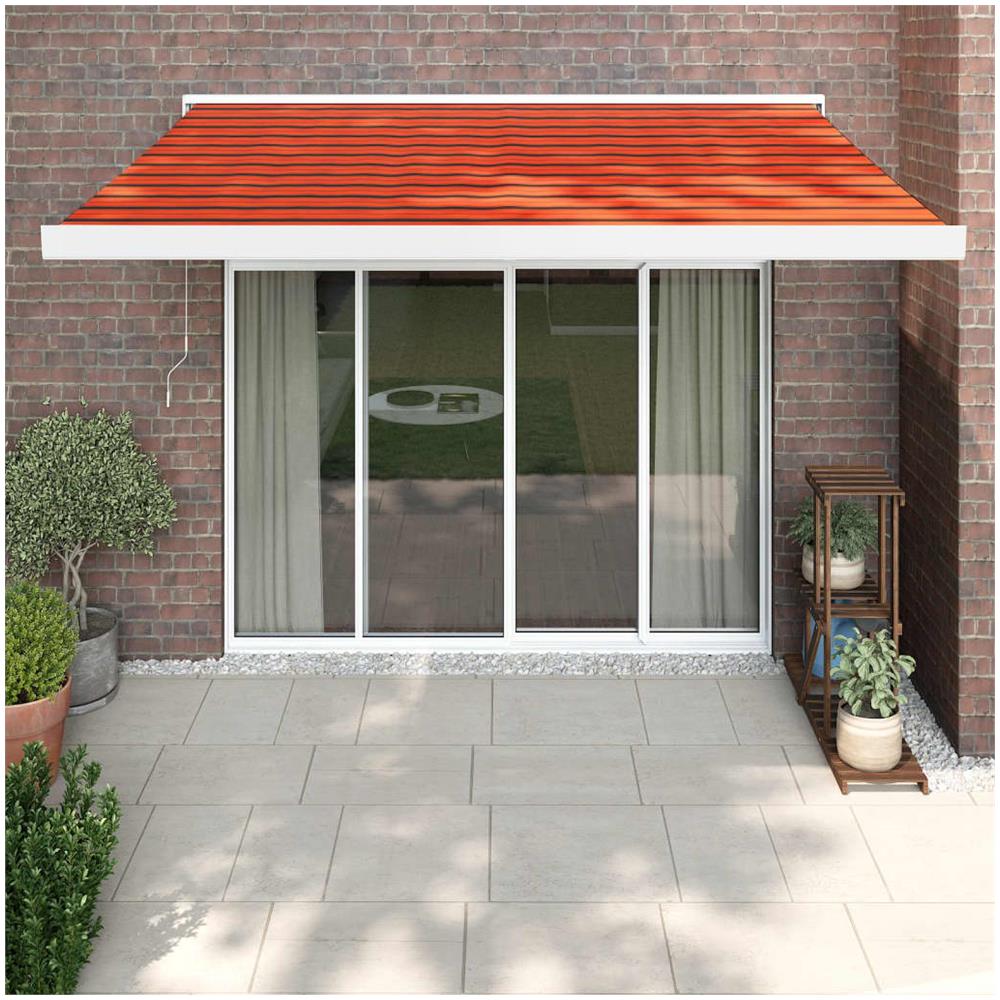 Tenda Retrattile Arancione E Marrone 3x2,5m Tessuto E Alluminio - Foto 1