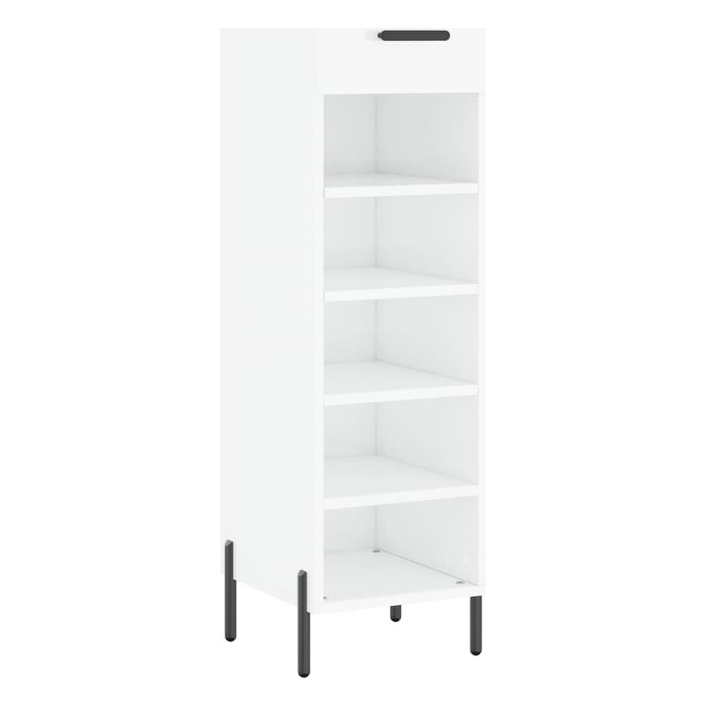 Scarpiera Bianco Lucido 30x35x105 Cm In Legno Multistrato - Foto 2