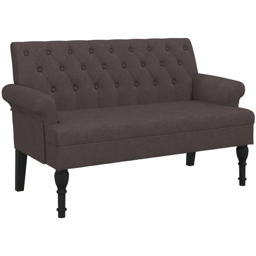 Panca Con Schienale Marrone Scuro 120x62x75,5 Cm In Tessuto - Foto 2