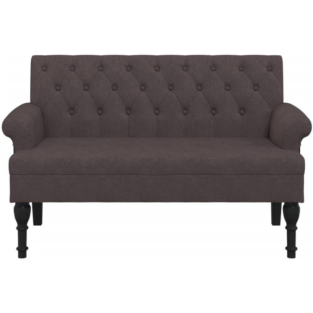 Panca Con Schienale Marrone Scuro 120x62x75,5 Cm In Tessuto - Foto 3