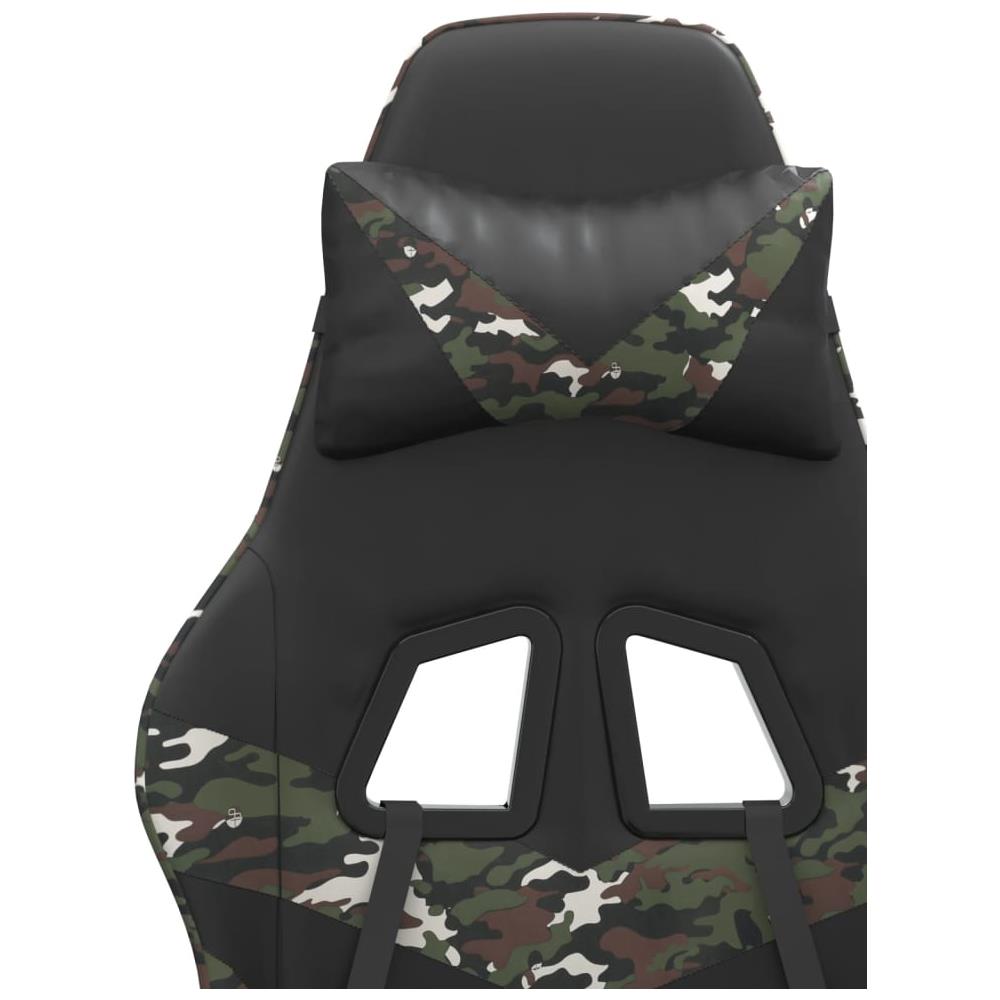 Sedia da Gaming Girevole Nero e Mimetico in Similpelle - Foto 8