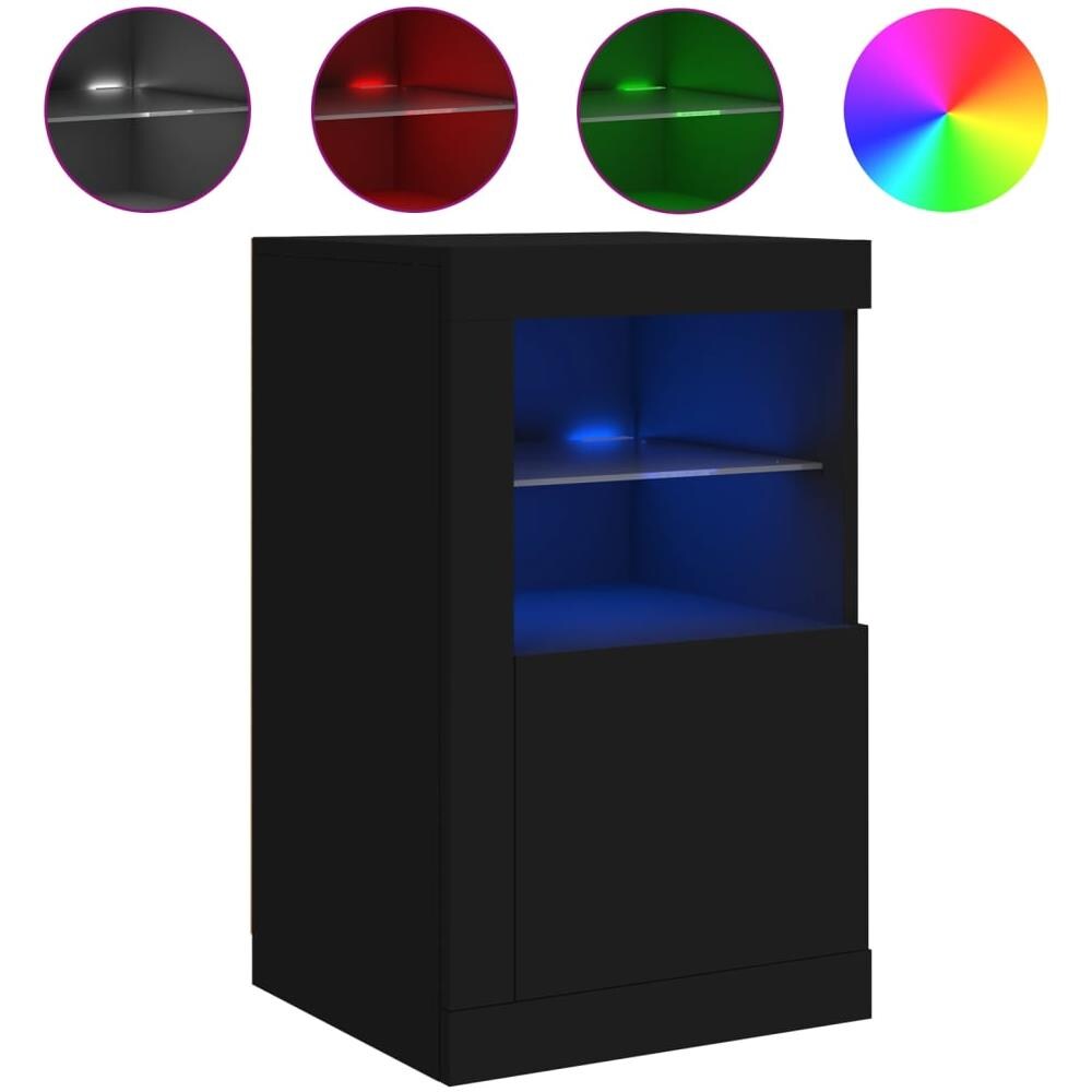 Armadietto Con Luci Led Nero In Legno Multistrato - Foto 2