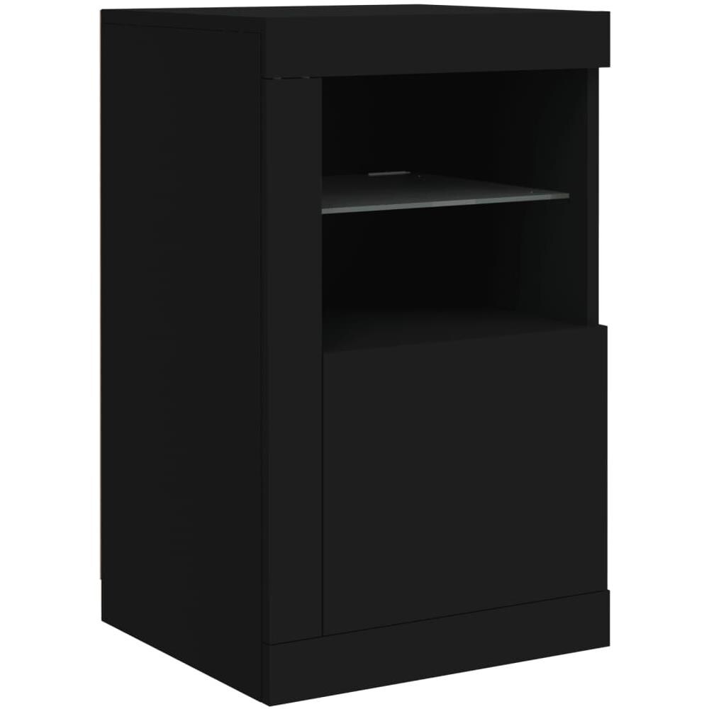 Armadietto Con Luci Led Nero In Legno Multistrato - Foto 3