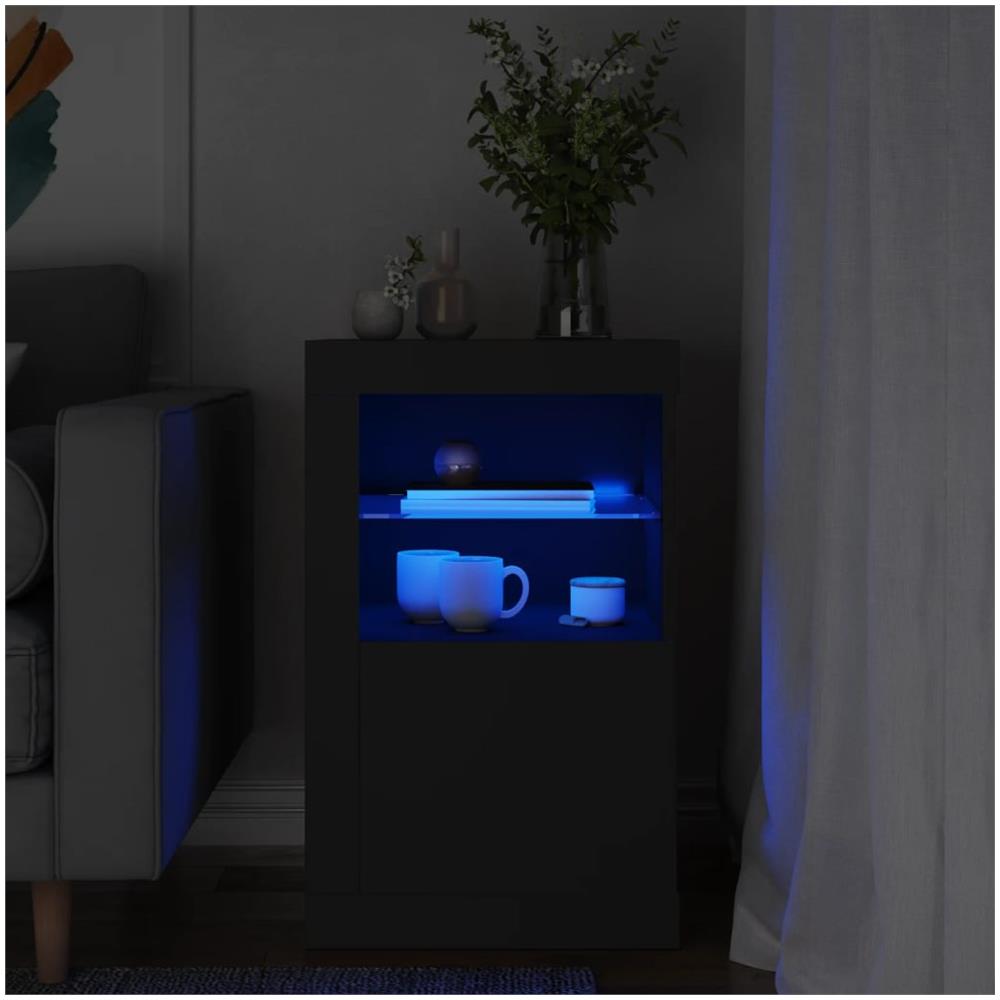Armadietto Con Luci Led Nero In Legno Multistrato - Foto 1