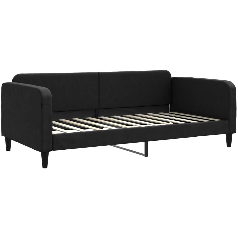 Letto Da Giorno Nero 100x200 Cm In Tessuto - Foto 1