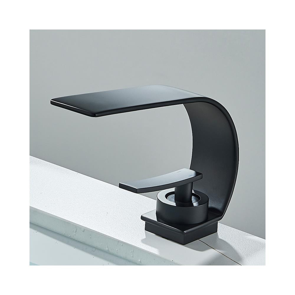 Rubinetto per lavabo da bagno, Blackswan, tipo M247, modello Waves nero opaco, misura 20 cm - Foto 4