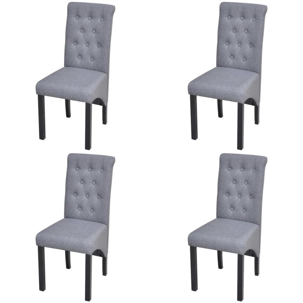 Sedie da Pranzo 4 pz Grigio Chiaro in Tessuto - Foto 1