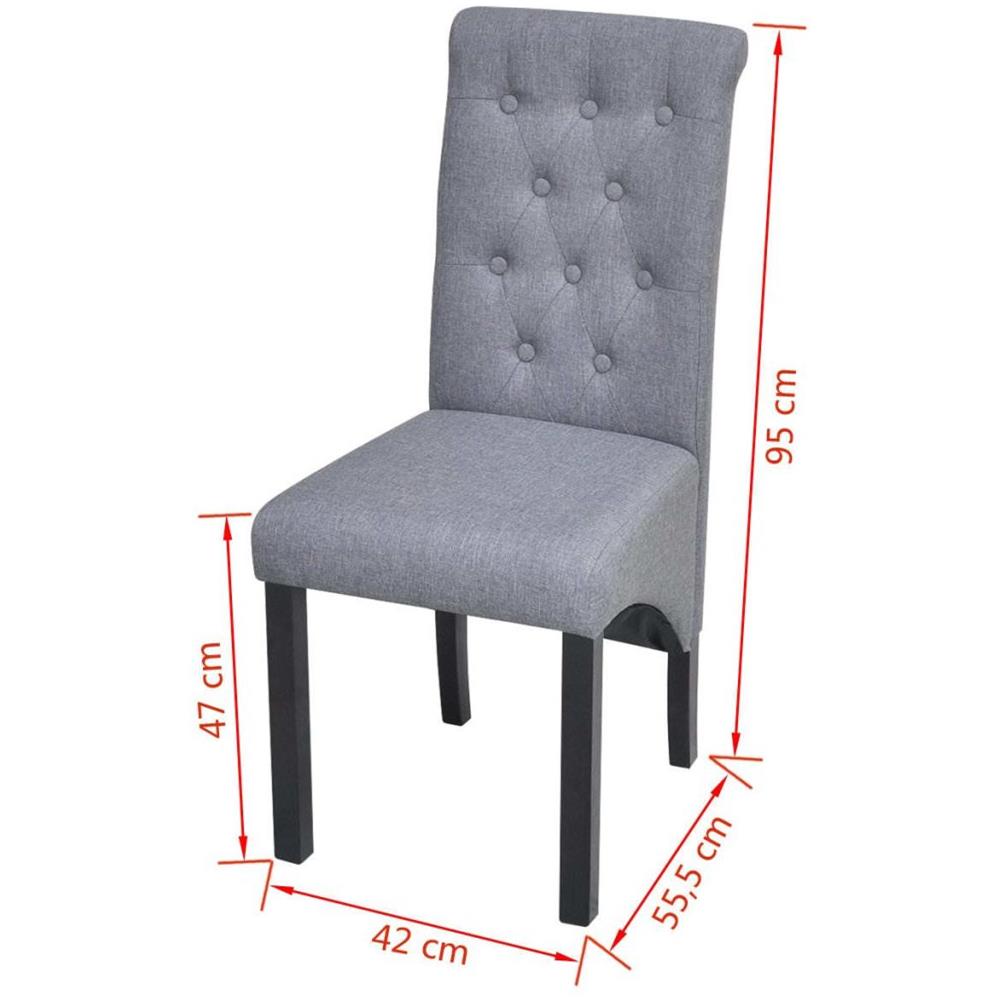 Sedie da Pranzo 4 pz Grigio Chiaro in Tessuto - Foto 14