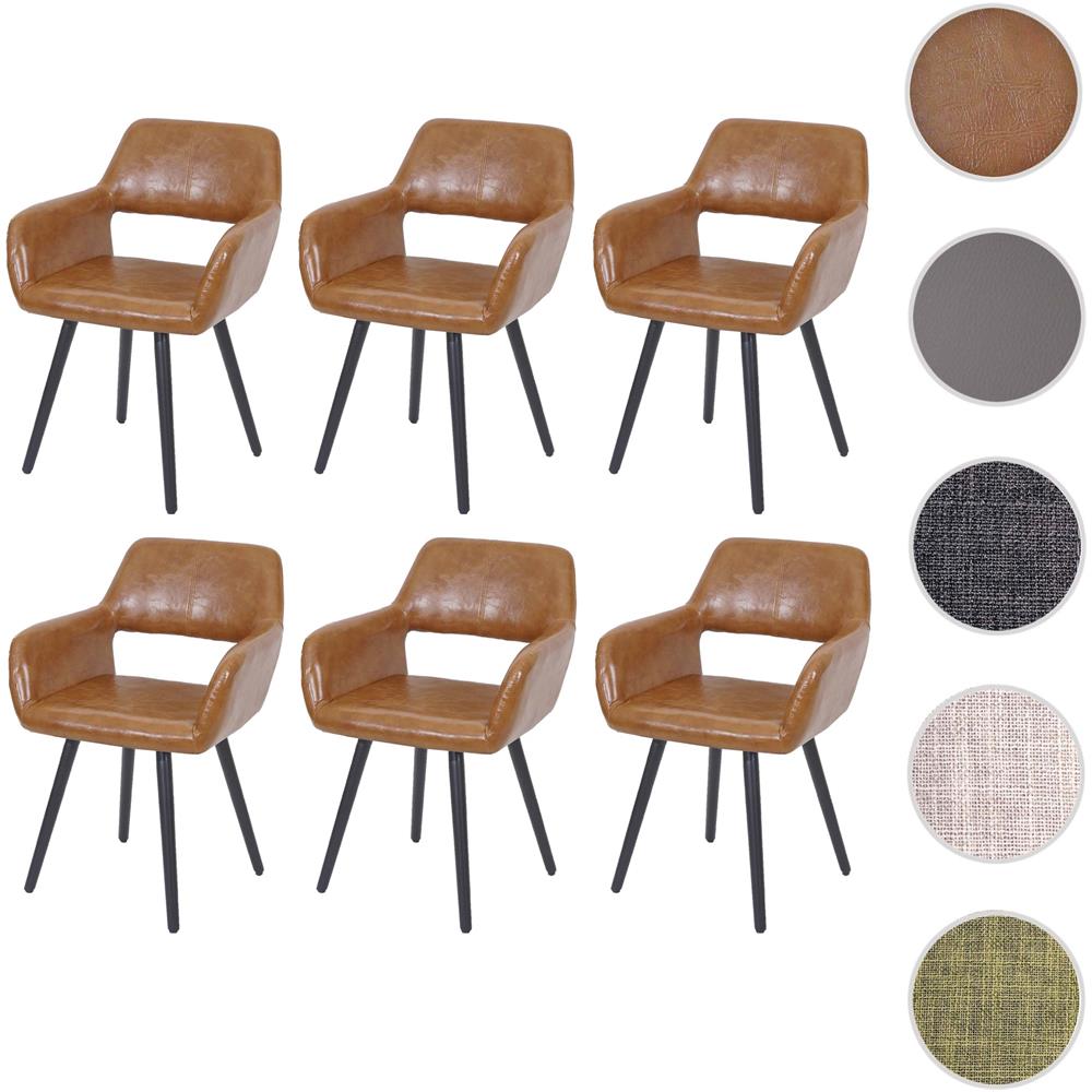 Set 6x Sedie Con Seduta Girevole HWC-J69 Velluto Senza Braccioli Rosa - Foto 9