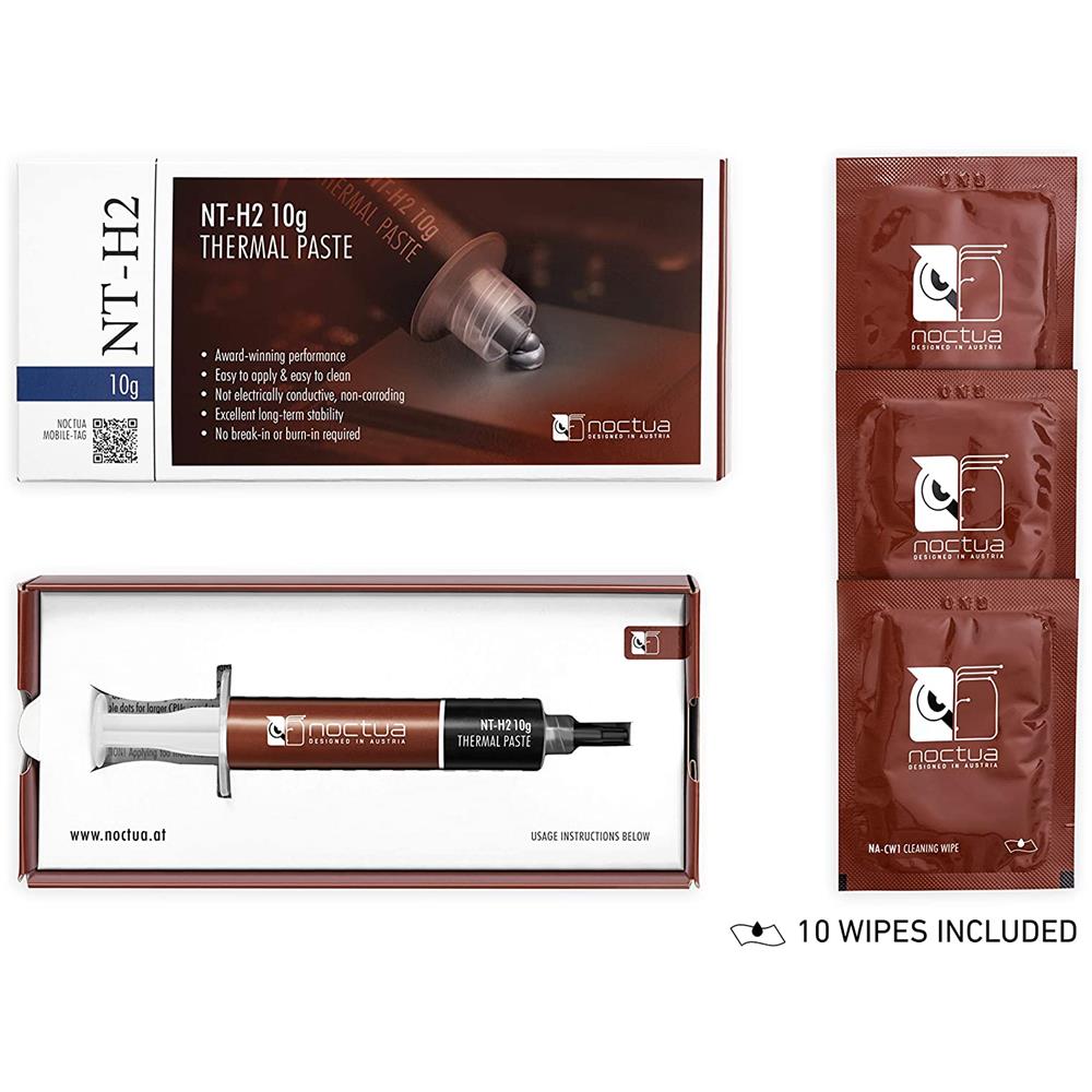 NT-H2 10 g Pasta Termoconduttiva per Dissipatore CPU + 10 Salviettine Detergenti NA-CW1 - Foto 2