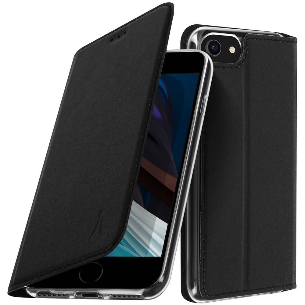 Custodia Apple Iphone 7 / 8 / Se 2020 Portacarte Cover Supporto Stand Nero - Foto 2