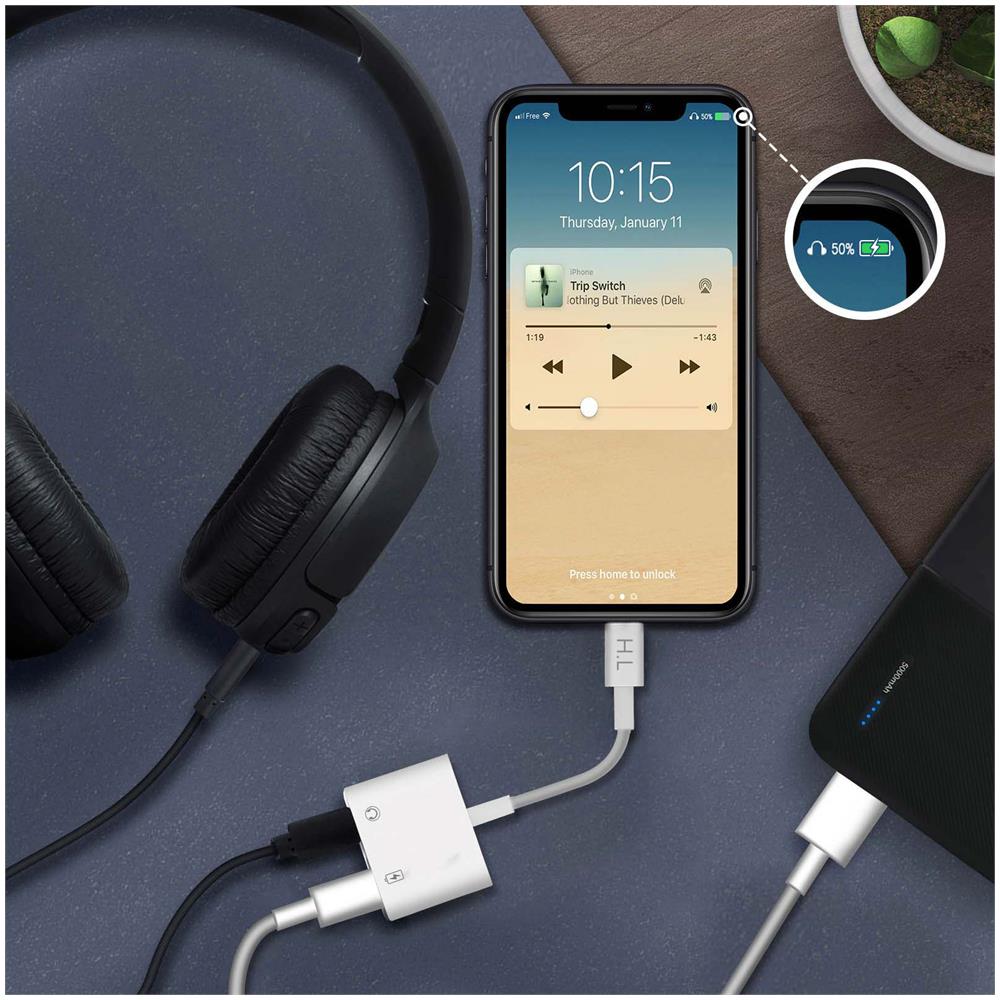 Adattatore Audio E Ricarica Lightning Verso Lightning E Jack 3,5 Mm 12 Cm - Foto 5