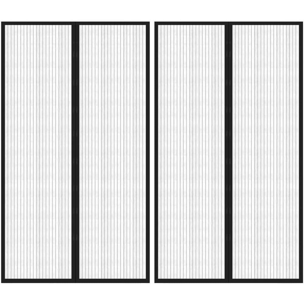 Tende Antimosche 2 pz per Porte con Magneti Nere 200x80 cm - Foto 1