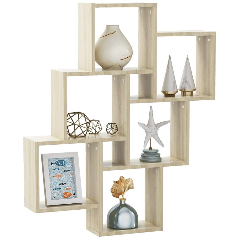 Mensola Parete Cubo Rovere Sonoma 78x15x93cm Legno Multistrato - Foto 3