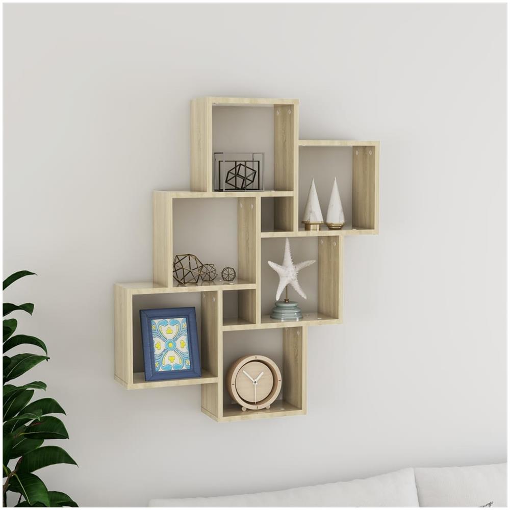 Mensola Parete Cubo Rovere Sonoma 78x15x93cm Legno Multistrato - Foto 1