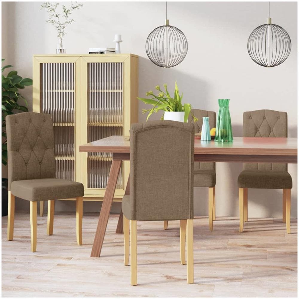 Sedie Da Pranzo 4 Pz Grigio Talpa In Tessuto - Foto 1