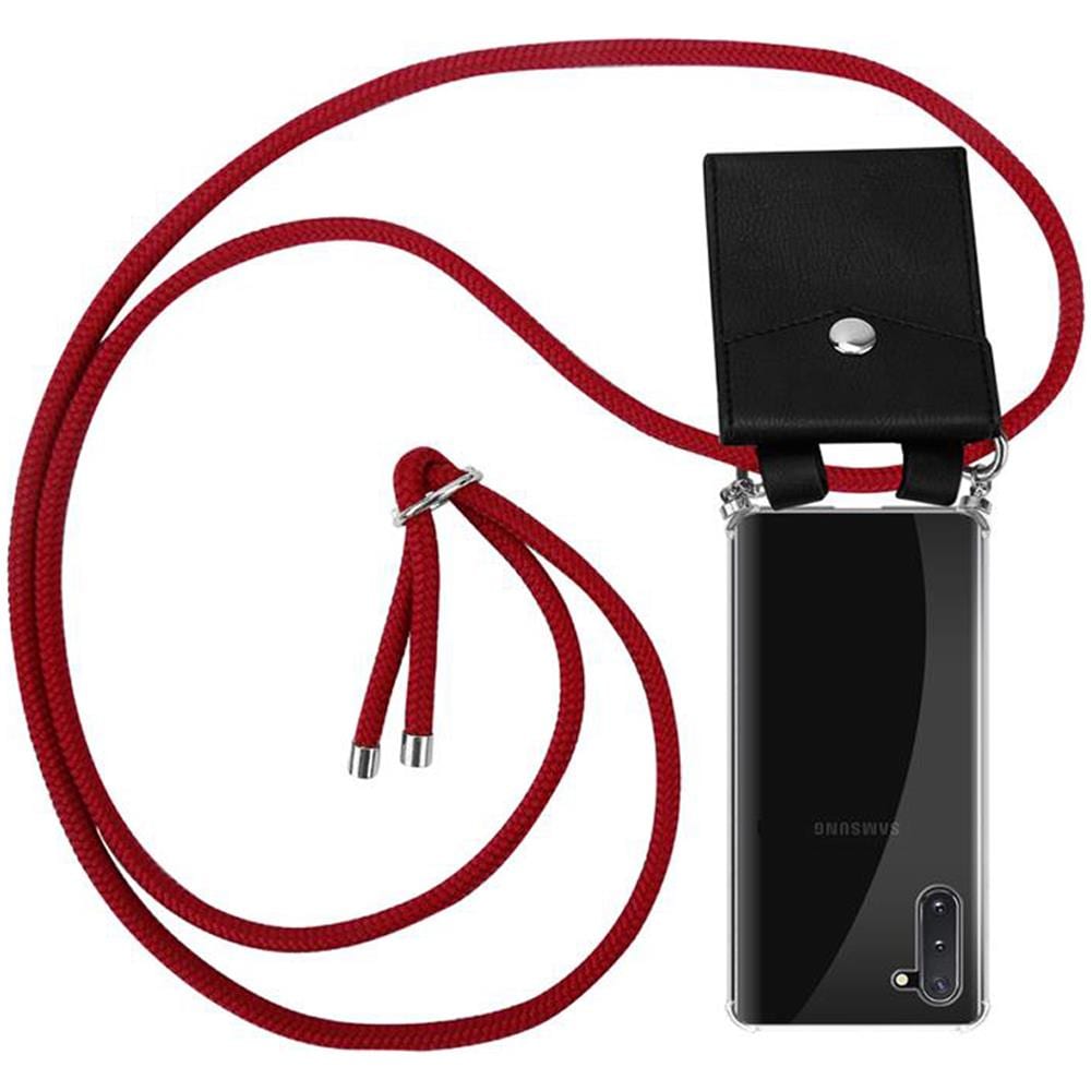 Catena Di Telefoni Cellulari Compatibile Con Samsung Galaxy Note 10 In Rosso Rubino - Coperchio Protettivo In Silicone Con Anelli D'argento, Cinturino In Corda E Custodia Staccabile - Foto 1