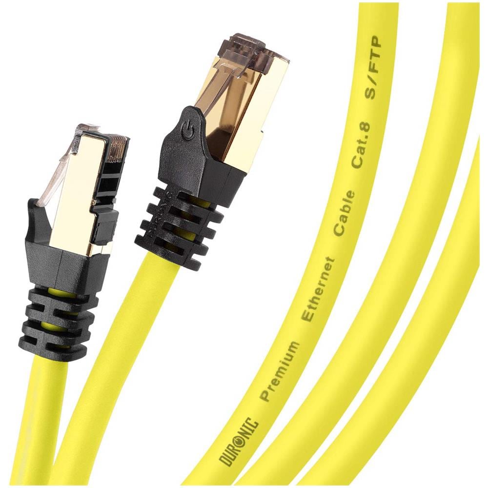 Cavo di Rete Ethernet CAT8 YW con Velocità Fino a 2GHz Trassmisione Dati 40 Gigabit Lunghezza 3 Metri Colore Giallo - Foto 1