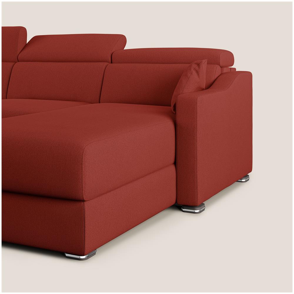 Amber Divano Letto Angolare In Tessuto Smacchiabile T05 Rosso 293 Cm Sinistro (mat. 160x197) - Foto 6
