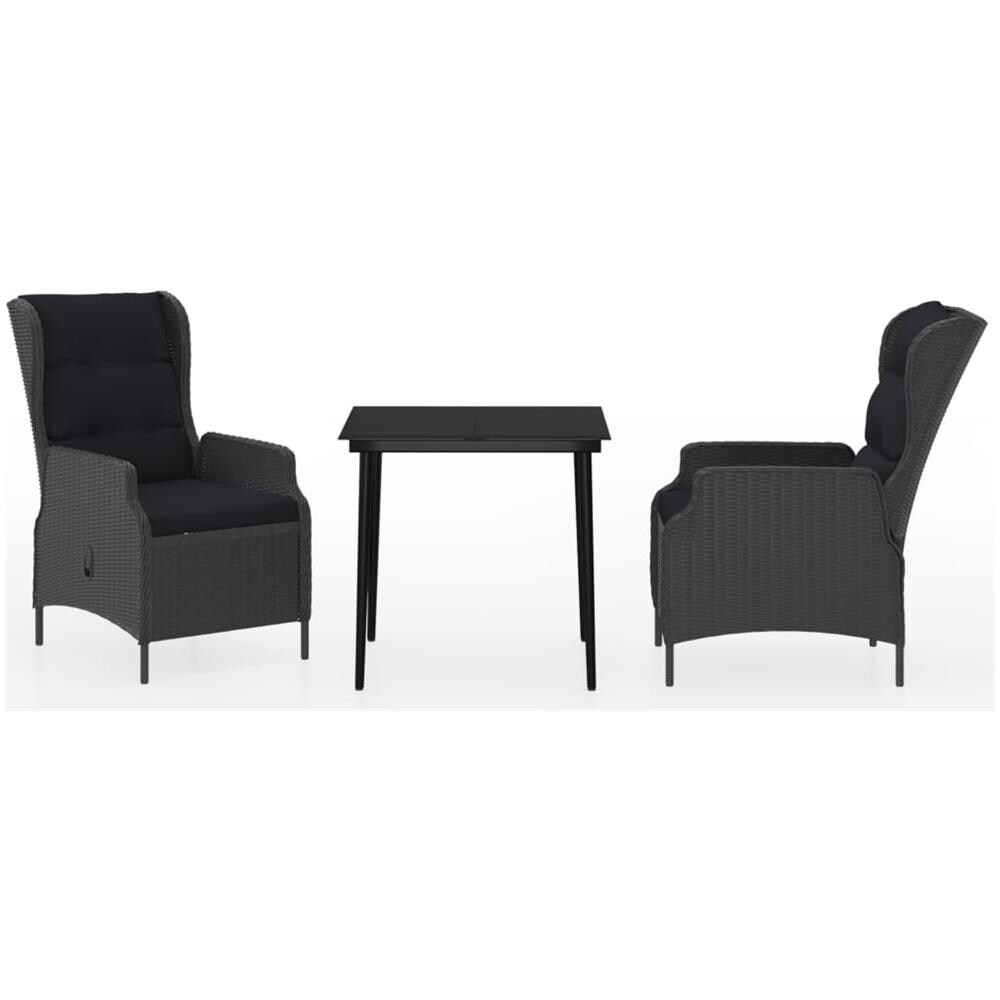 Set Mobili Da Pranzo Per Giardino 3 Pz Grigio Scuro - Foto 1