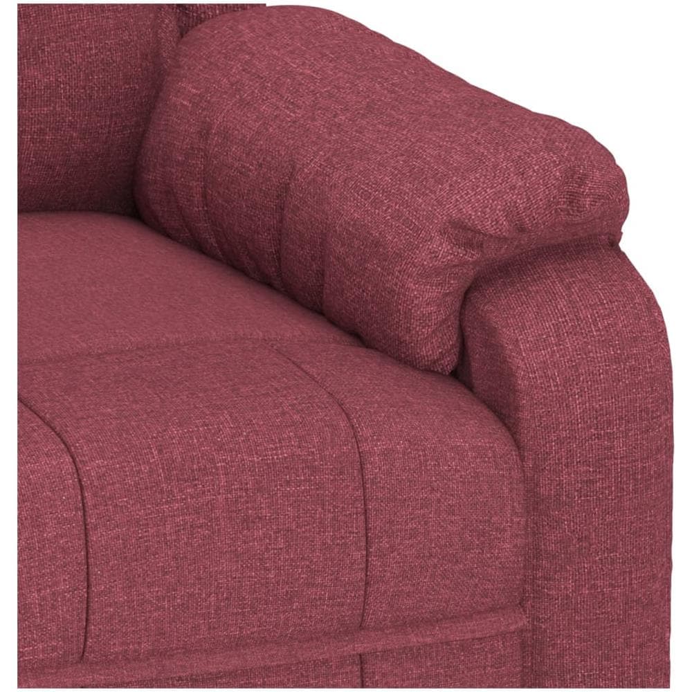 Poltrona Massaggiante Elettrica Rosso Vino In Tessuto - Foto 8