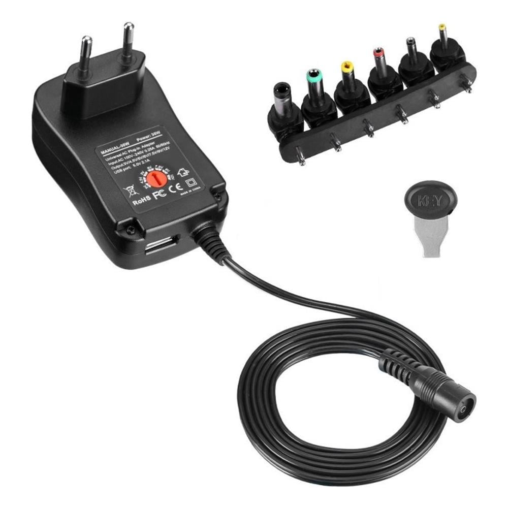 Alimentatore Universale Regolabile 27w Ac / dc 3v-12v 2250 Ma Con 6 Spine Dc Porta Usb 1a - Foto 1
