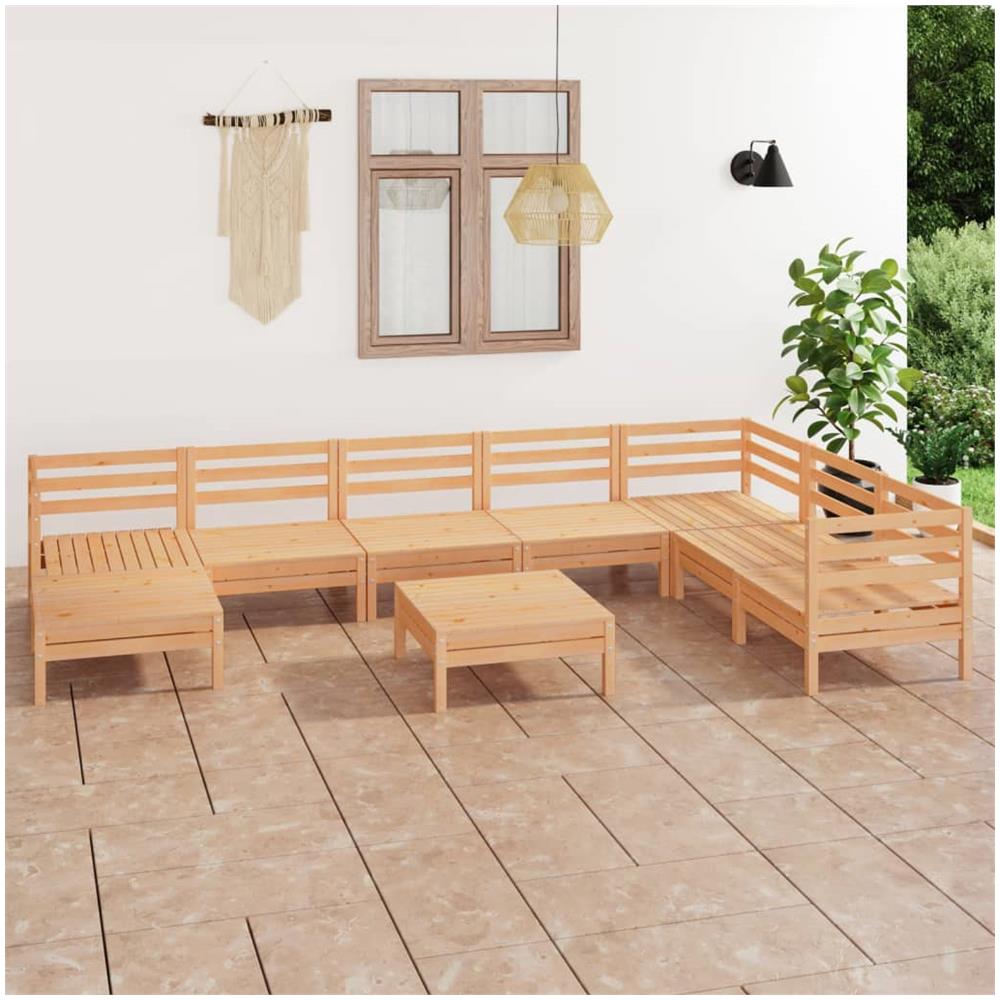 Set Salotto da Giardino 9 pz in Legno Massello di Pino - Foto 1