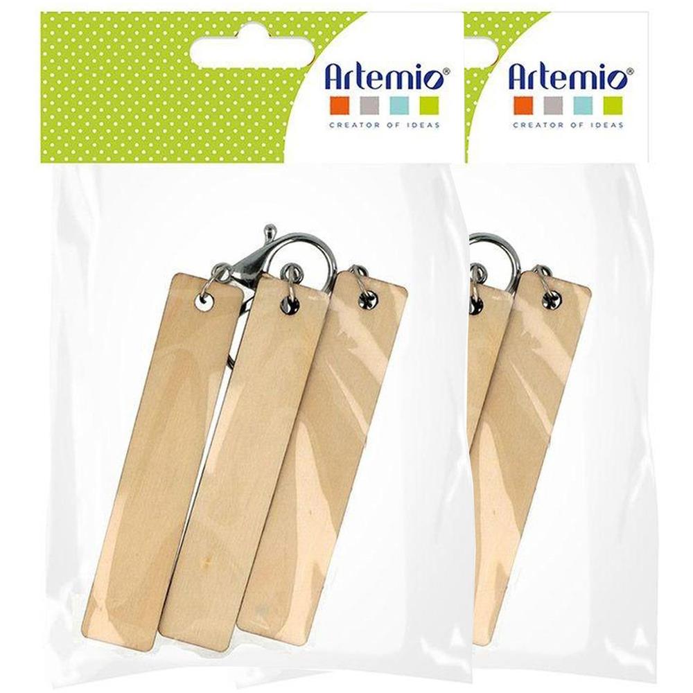 15 Portachiavi Rettangolari In Legno - 10 X 2 X 0,5 Cm - Foto 1