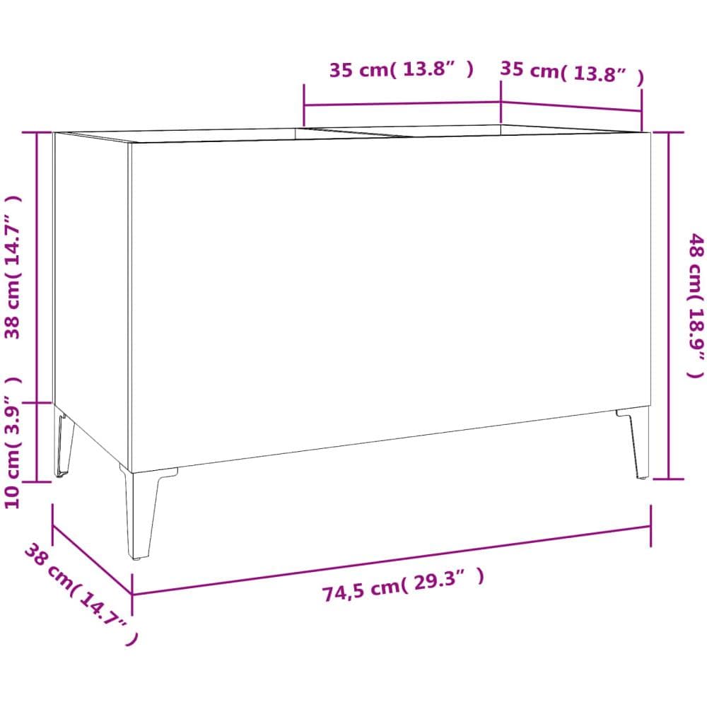 Mobile Porta Dischi Grigio Sonoma 74,5x38x48 Legno Multistrato - Foto 7