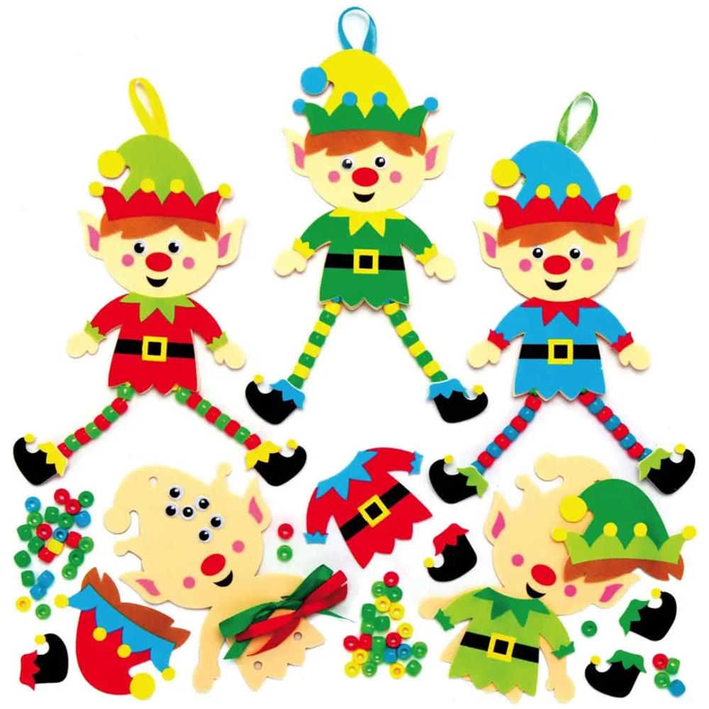 Ax398 Kit Di Decorazioni Per Elfi Dell'albero Di Natale - Confezione Da 5, Materiali Creativi Per Arte Natalizia E Perline Da Realizzare E Decorare Per I Bambini - Foto 1