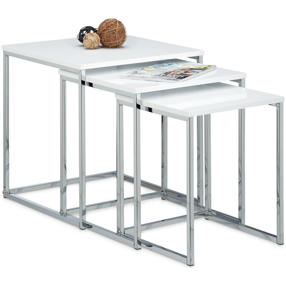 10020360 Comodino Metallico, Bianco - Foto 1