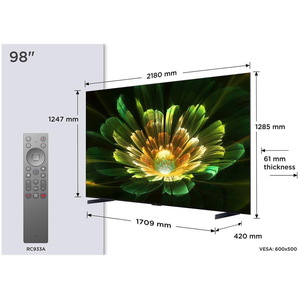 C79K Serie Smart TV QD-MiniLED 4K 98" 98C79K, 144Hz, audio B&O, Dolby Vision IQ & Atmos, Google TV - Foto 7