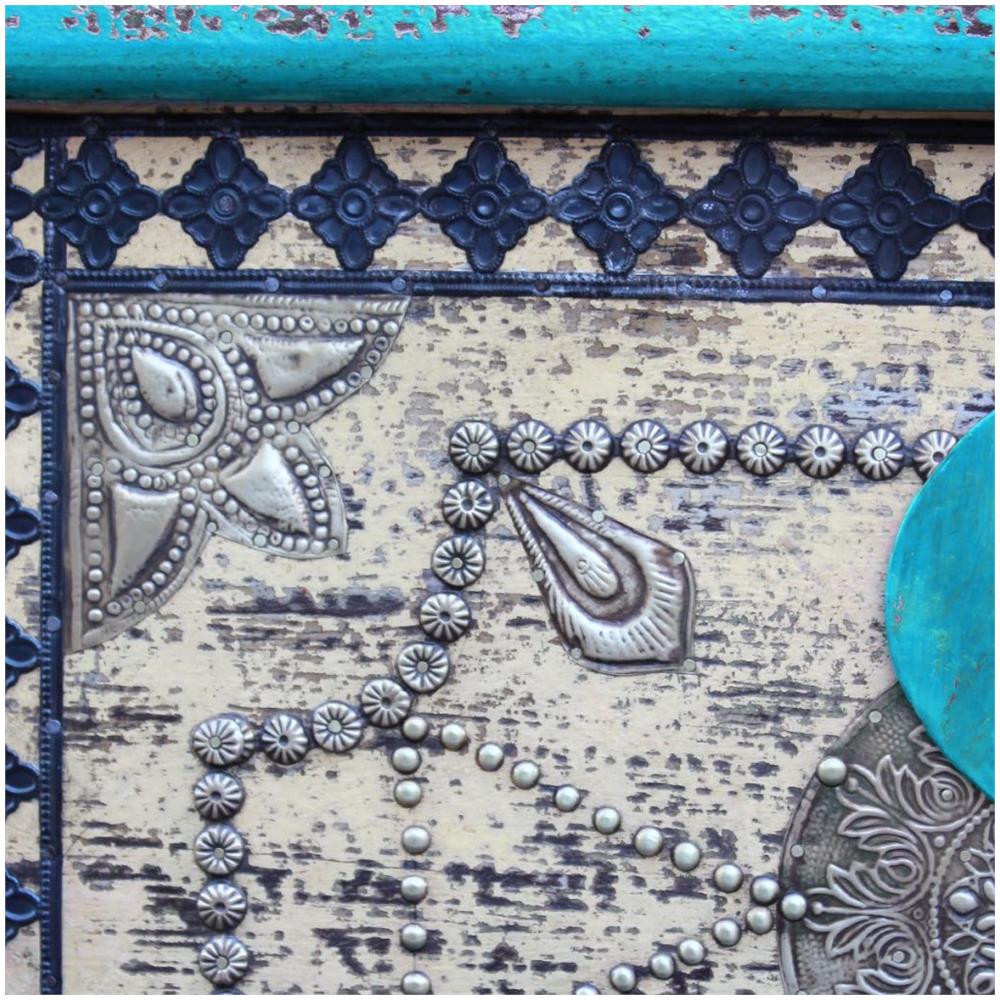 Baule Blu Legno Di Mango 80x40x45 Cm - Foto 2