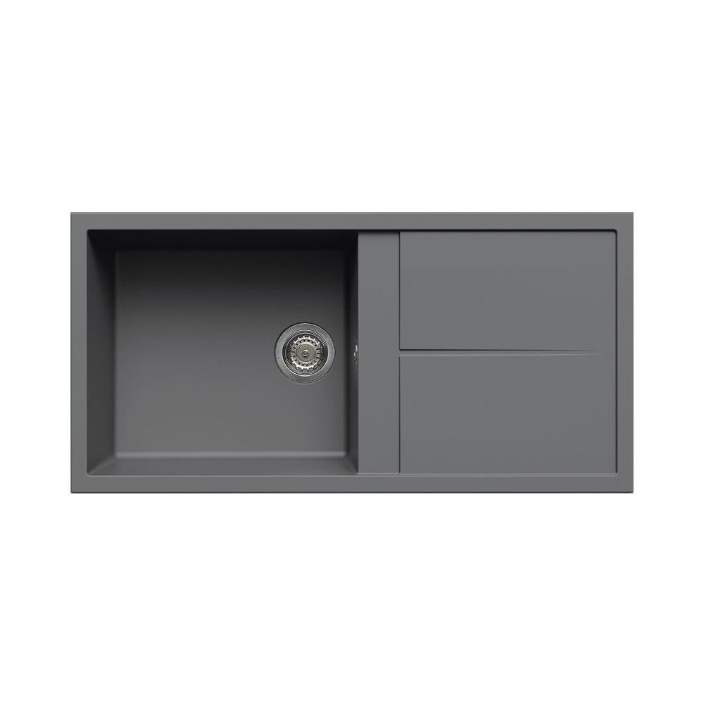 Lavello Unico 480 Metaltek 100x50 cm 1 vasca con gocciolatoio Colore Titanium 73 - Foto 1