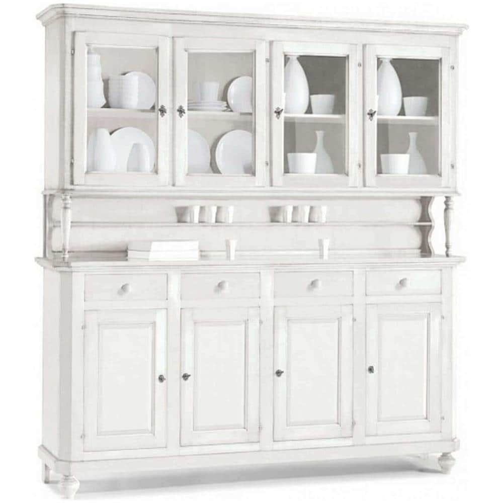 Chelsey - Credenza Con Vetrina In Legno Massello Cm 196 X 43 X 218 H - Foto 2