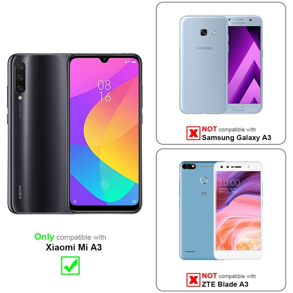 Custodia Compatibile Con Xiaomi Mi A3 In Rosso Carminio - Coperchio Protettiva Con Chiusura Magnetica, Funzione Stand E Tasca Per Le Carte - Foto 2