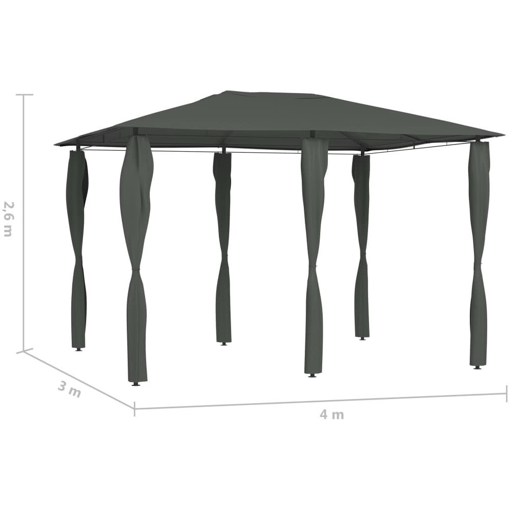 Gazebo Con Pareti Laterali 3x4x2,6 M Antracite 160 G / m? - Foto 4