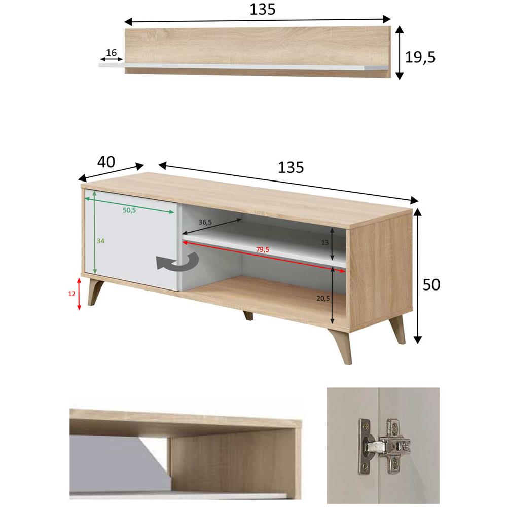 Venditadimobilionline - Mobili Da Soggiorno Con Mensola Kikua - Foto 2