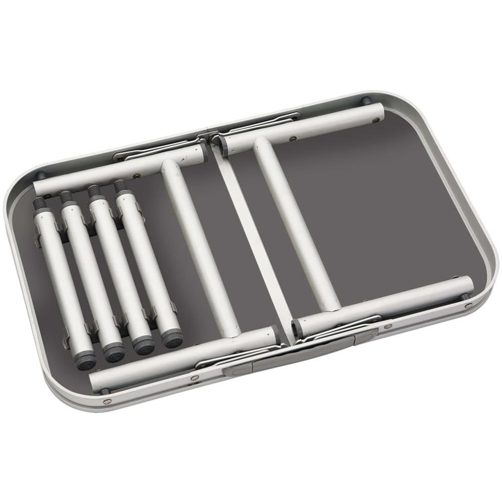 Tavolo da Campeggio Pieghevole 56x34 cm in Alluminio e MDF - Foto 3