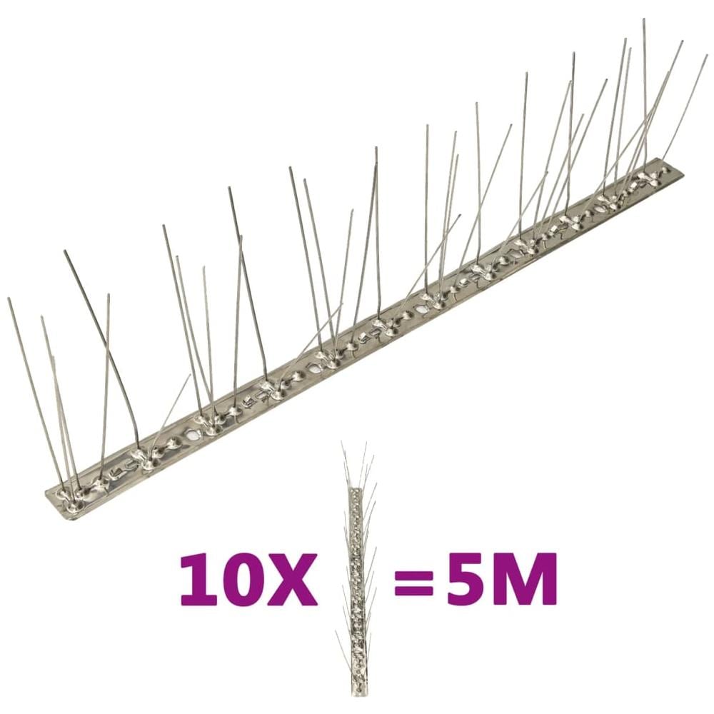 Set Dissuasori per Uccelli e Piccioni 20 pz Acciaio 5 File 5 m - Foto 1