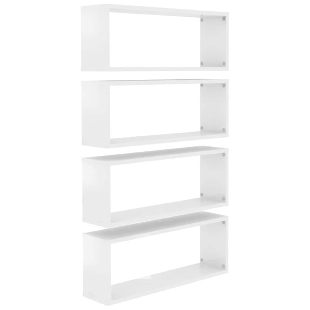 Mensole Parete a Cubo 4pz Bianco Lucido 60x15x23cm Multistrato - Foto 1