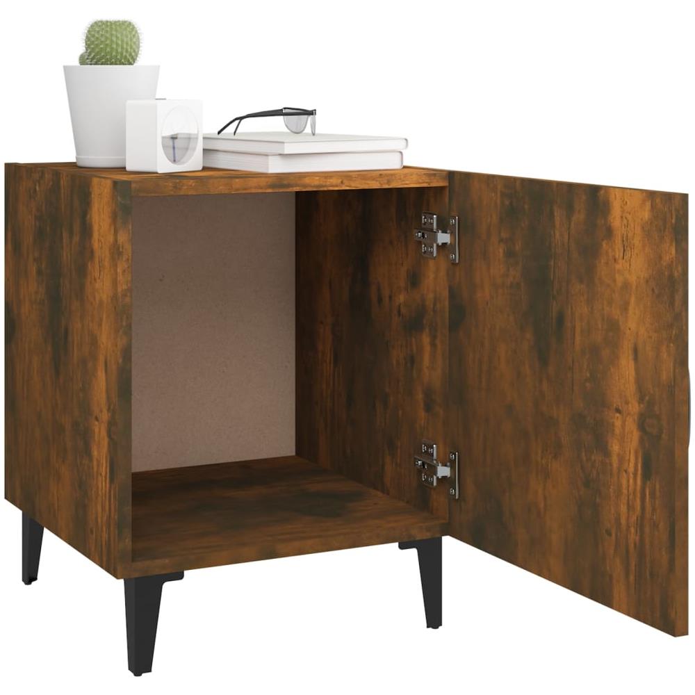 Comodini 2 Pz Rovere Fumo In Legno Multistrato - Foto 7