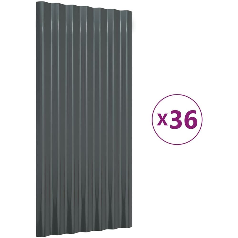 Pannelli Tetto 36pz Acciaio Verniciato Polvere 80x36 Antracite - Foto 2