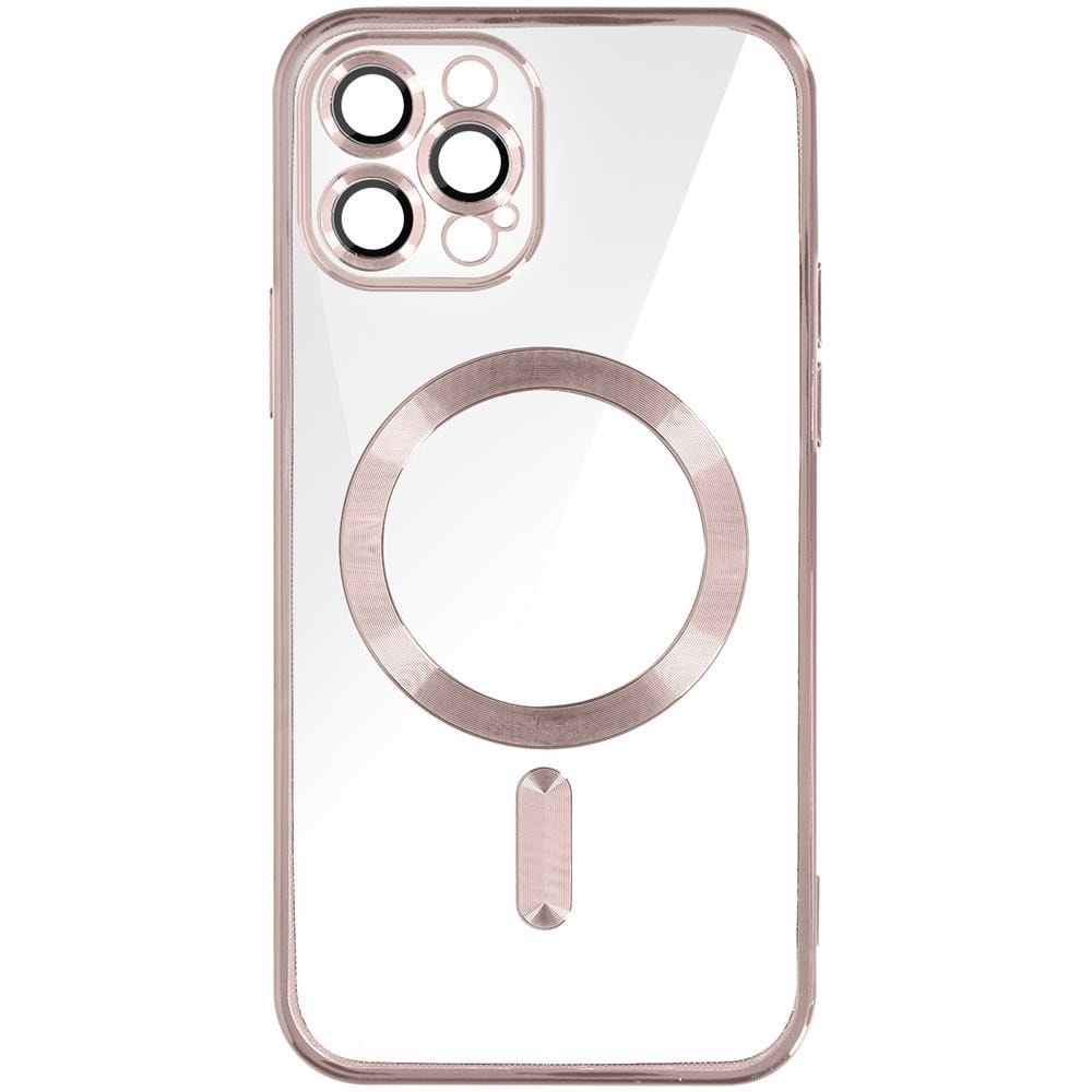 Cover Magsafe Per Iphone 12 Pro Silicone Protezione Camera Bordo Rose Gold - Foto 1