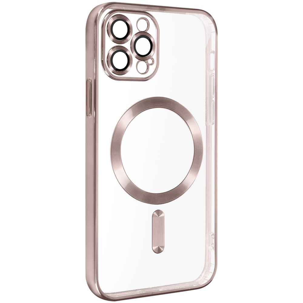 Cover Magsafe Per Iphone 12 Pro Silicone Protezione Camera Bordo Rose Gold - Foto 4
