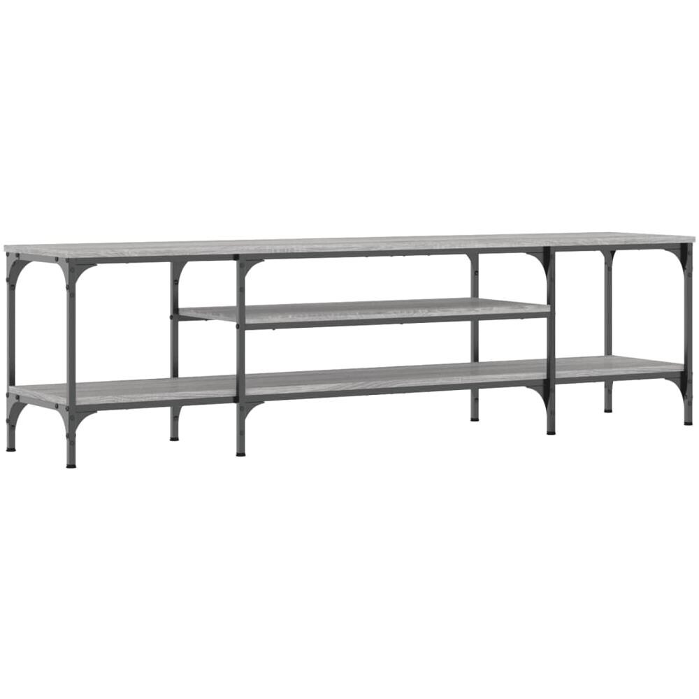 Mobile Tv Grigio Sonoma 161x35x45 Cm Legno Multistrato E Ferro - Foto 2