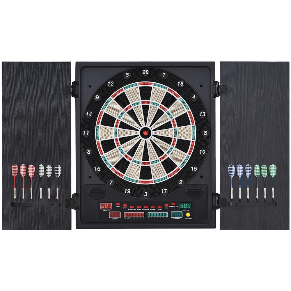 Bersaglio Freccette Elettronico con Punteggio Automatico, 12 Freccette e 6 Display, 51x6.5x57cm, Nero - Foto 1