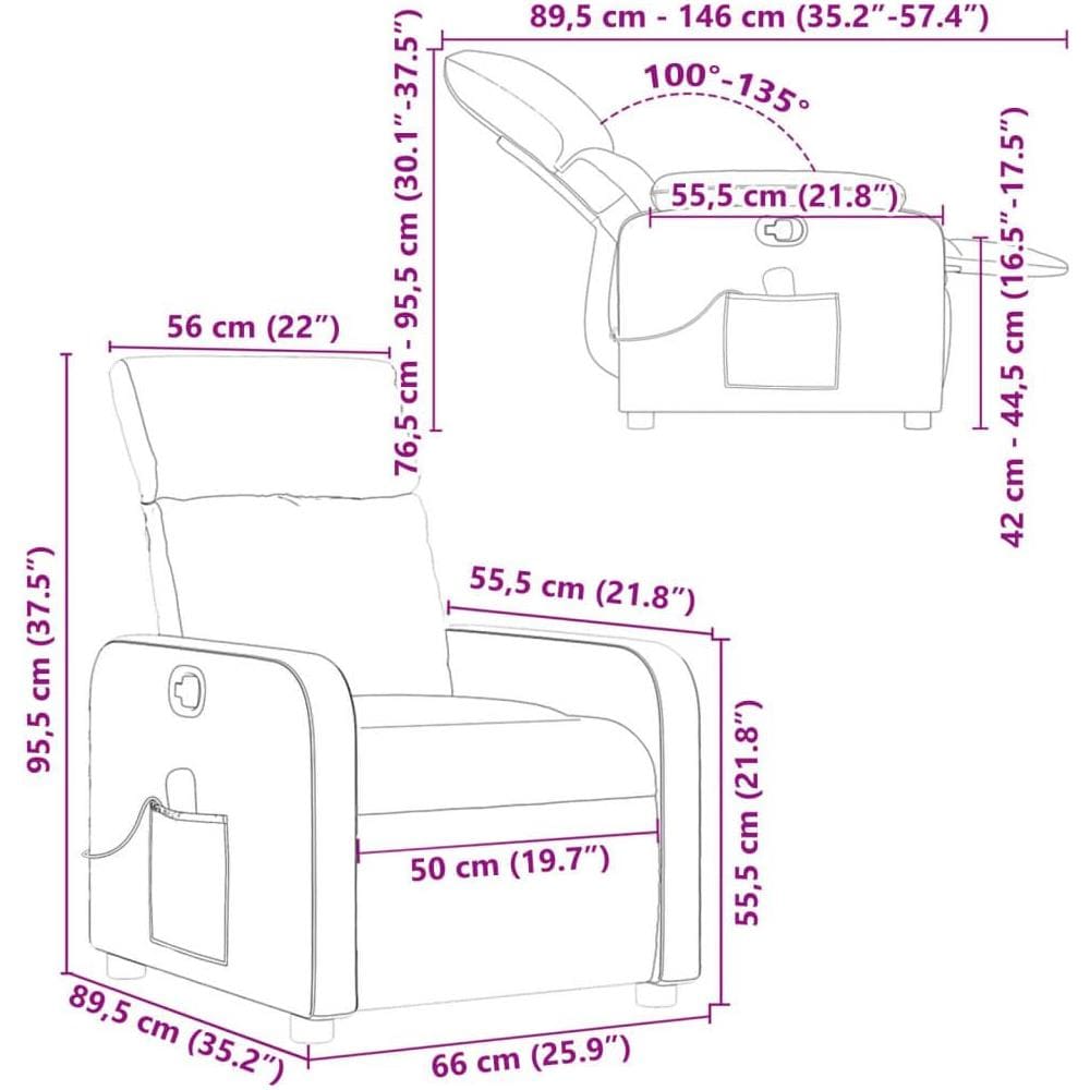Poltrona Massaggiante Reclinabile Nera in Similpelle - Foto 10