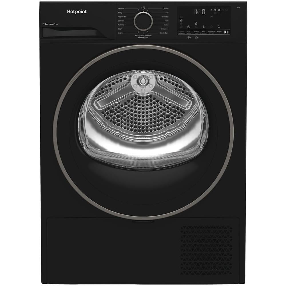 Ariston HPT 94D BBS IT, Capacità 9kg, classe C, colore Black,EasyIron, PetHair Removal | Profondità mobile 60cm - Foto 1