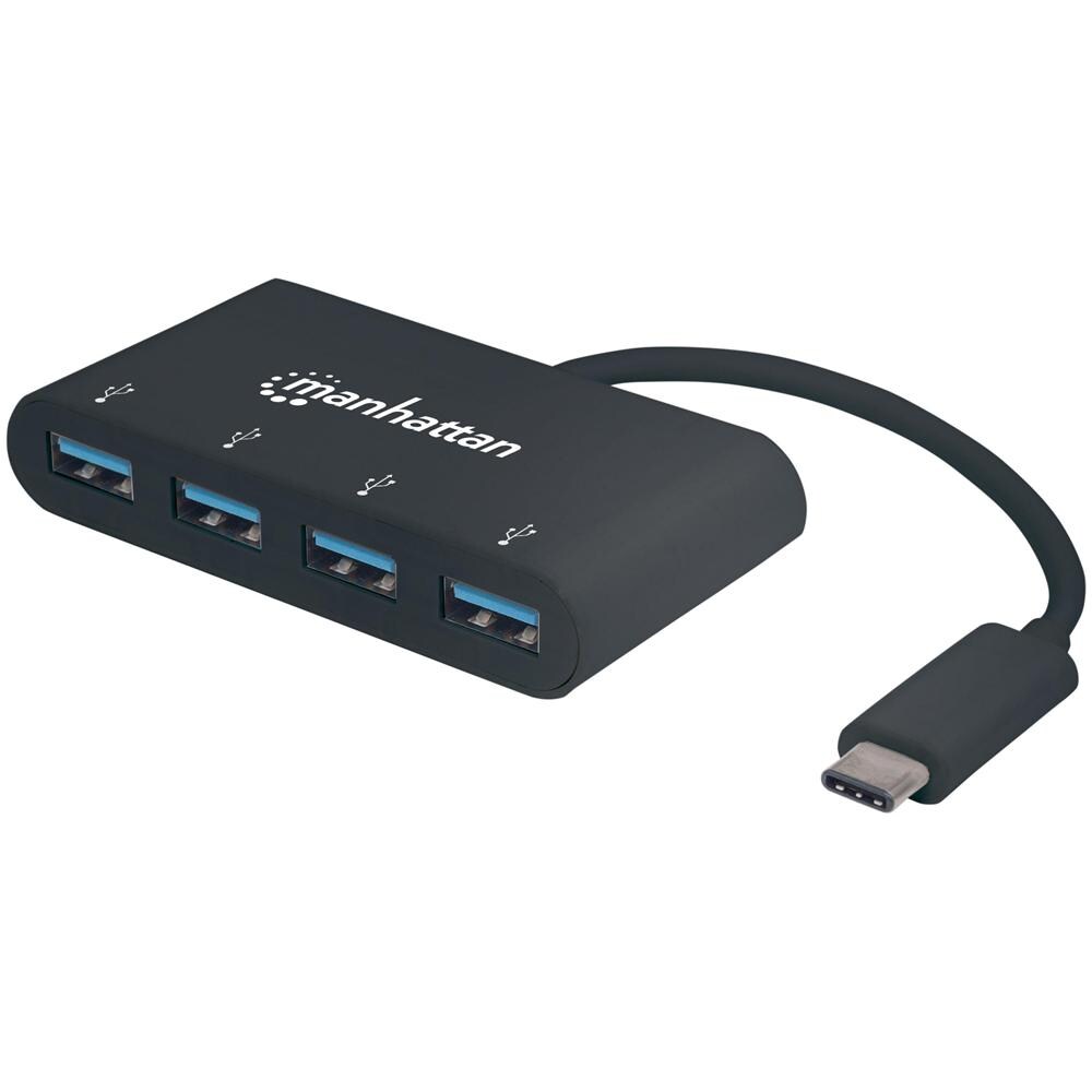 IADAP USB31-HUB4 - Hub USB-C SuperSpeed 4 Porte USB3.0 A Femmina Nero - Foto 1